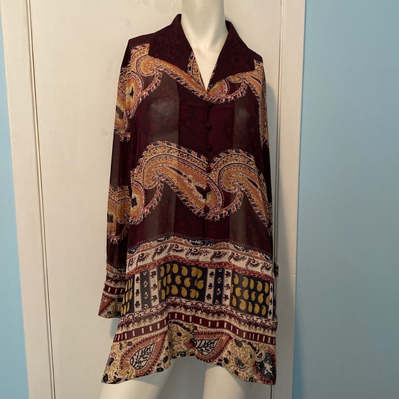 Stunning 2-Piece Tunic ft. Beautiful Bohemian Print (Vintage) - Picture 2 of 8